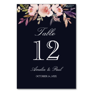 Cartões de Número de Tabela de Casamento Floral de