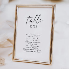 Cartões de Número de Tabela de Casamento Moderno c