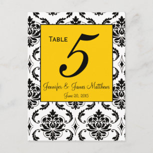 Cartões de Número de Tabela de Casamento tema dama