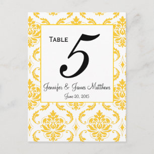 Cartões de Número de Tabela de Casamento tema dama