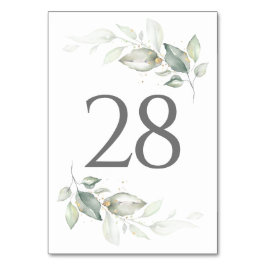 Cartões de Número de Tabela de Casamento Verde e D