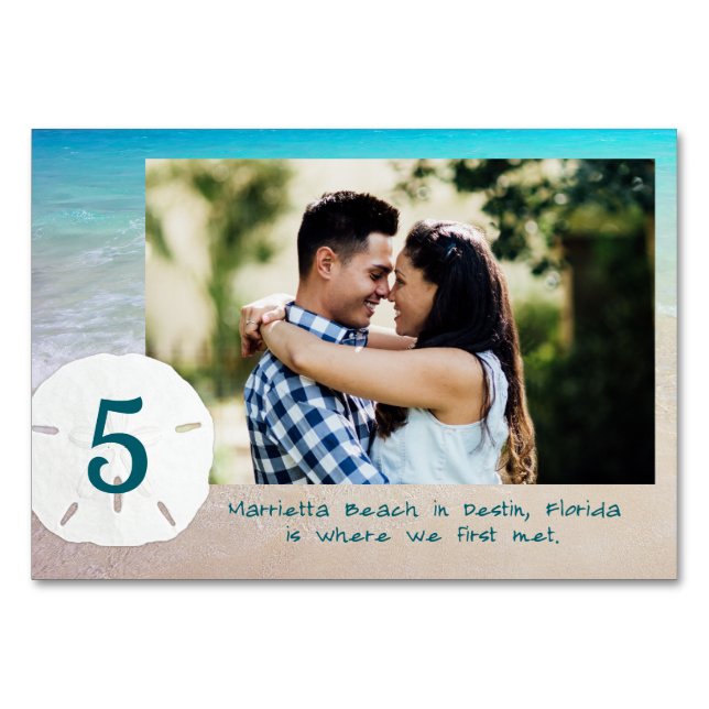 Cartões de Número de Tabela de Fotos de Casamento  (Frente)