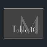 Cartões de Número de Tabela de Monograma da Cinza<br><div class="desc">***Você deve solicitar cada número de tabela separadamente.*** Também disponível:</div>