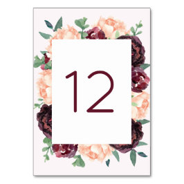 Cartões de Número de Tabela de Pessônios de Rosas