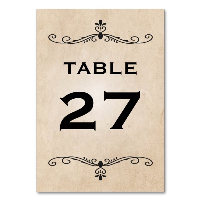 Cartões de Número de Tabela de Vintage Rustic (Verso)