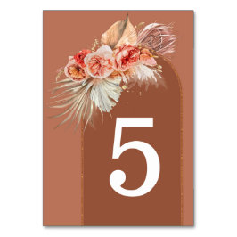 Cartões de Número de Tabela Floral Terracotta