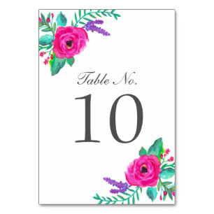 Cartões de Número de Tabela Florestais Frescos