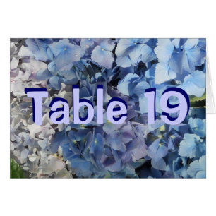 Cartões de Número de Tabela Hydrangea Azul