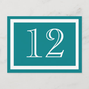 Cartões de Número de Tabela Teal