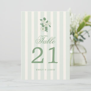 Cartões de Números de Mesa de Casamento em Verde S