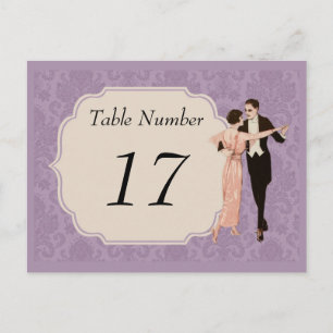 Cartões de números de tabela de 1920