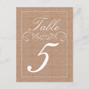 Cartões de números de tabela de casamento Rustic