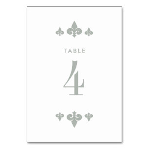 Cartões de números de tabela de casamentos Fleur-d