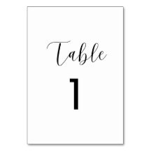 Cartões de números de tabela mínimos