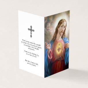 Cartões de Oração Católicos Coração Sagrado