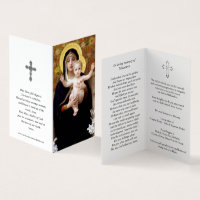 Cartões de Oração Católicos | Madonna dos lírios