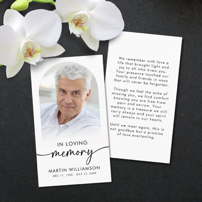 Cartões de Oração com Foto e Texto de Funeral em M (Criador carregado)