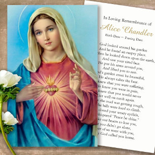 Cartões de Oração   Coração Sagrada Mary