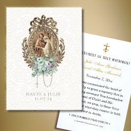 Cartões de Oração de Casamento Florais Católicos M
