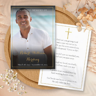 Cartões de Oração de Fotografia Memorial Simples