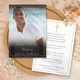 Cartões de Oração de Fotografia Memorial Simples