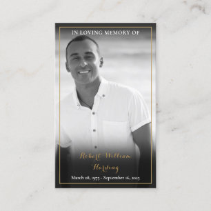 Cartões de oração de fotos brancas pretas do memor