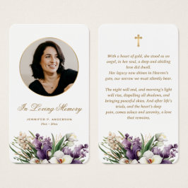 Cartões de Oração de Funeral com Foto Floral