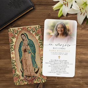 Cartões de Oração de Memória de Guadalupe em Espan