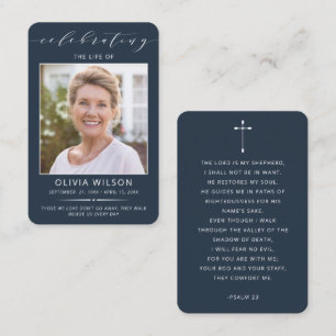 Cartões de Oração de Memória Funerária de Foto Sim