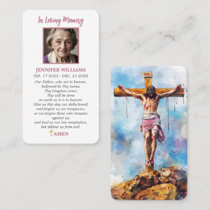 Cartões de Oração do Funeral Jesus Crucificação Pa