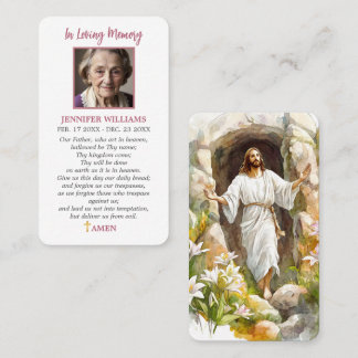 Cartões de Oração do Funeral Jesus Ressurreição Co