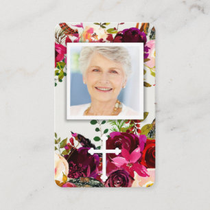 Cartões de Oração   Floral Bordo & Cross