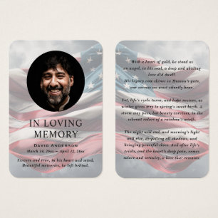 Cartões de Oração Fotográfica Memorial American Fl