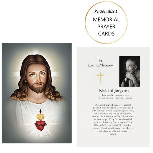Cartões de Oração Fúnebre do Sagrado Coração de Je