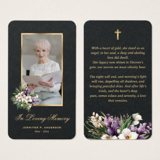 Cartões de Oração Funerária com Foto de Orquídea B