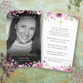 Cartões de oração funerários, pretos e brancos