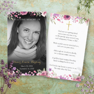 Cartões de oração funerários, pretos e brancos