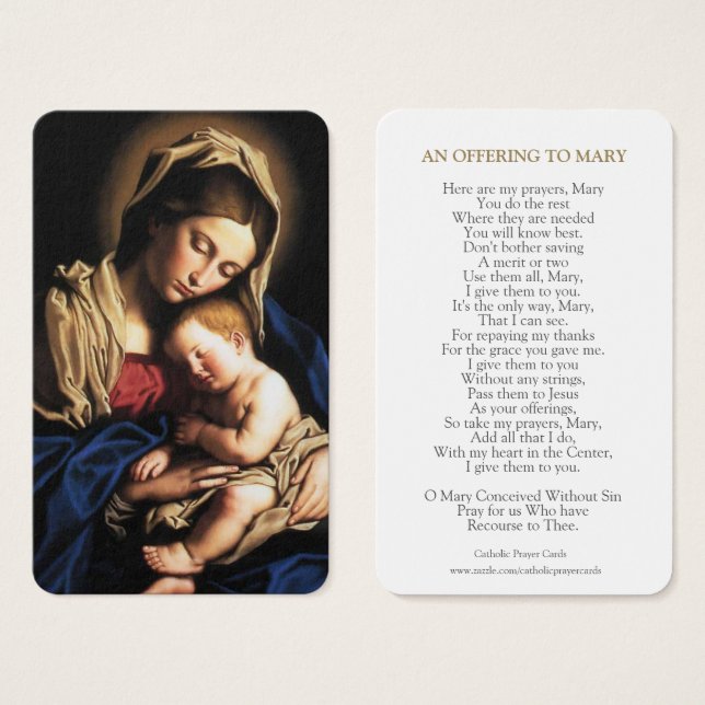 Cartões de Oração | Mary & Baby Jesus (Frente & Verso)