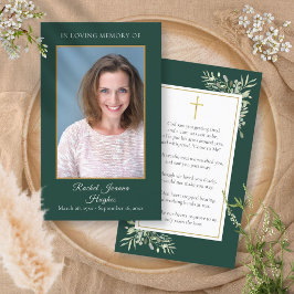 Cartões de Oração Memorial de Funeral com Foto em