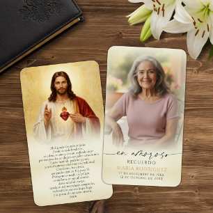 Cartões de Oração Memorial do Sagrado Coração de J