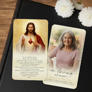 Cartões de Oração Memorial Espanhol do Sagrado Cor