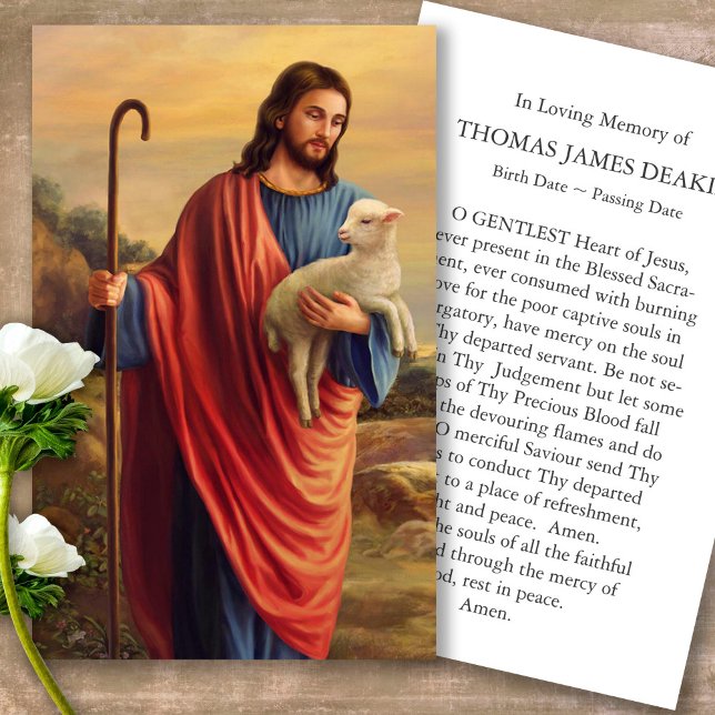 Cartões de Oração | Ovinos Perdidos (Forever in our hearts, celebration of life, in loving memory of, prayer cards for bereavement)