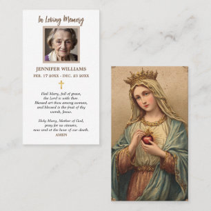 Cartões de oração Sagrado Coração Maria Antigos Re