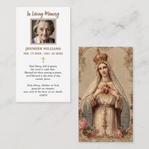 Cartões de oração Sagrado Coração Maria Vintage Av