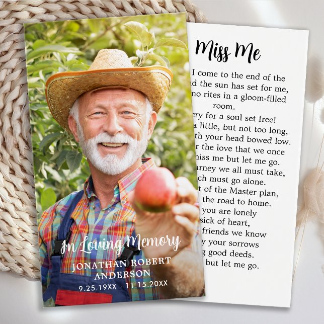 Cartões de Oração Simples Fotográfica do Funeral M (Criador carregado)