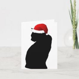 Cartões de Papais noeis de Gato Preto Feliz de Nat