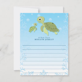 Cartões de Papel de carta plano de tartaruga marin