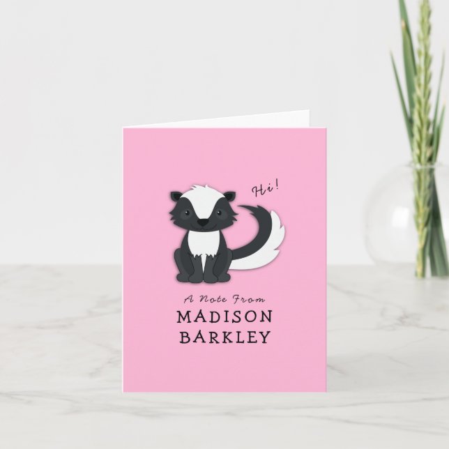 Cartões de Papelaria com Tema Florestal e Criança  (Frente)