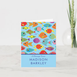 Cartões de Papelaria Infantil de Aquário de Peixes