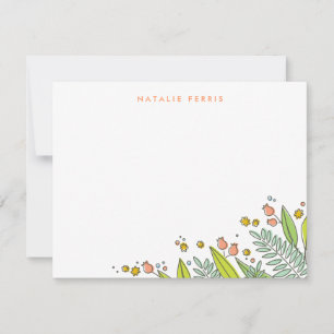Cartões de papelaria personalizados para jardim fl